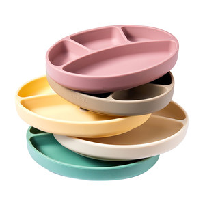 
modui baby meal plate silicone baby suction cup partition plate children's food bowl anti-fall tableware food tool