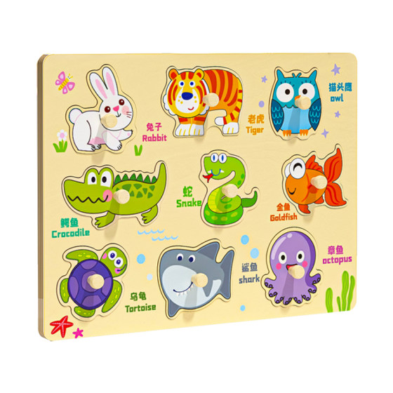 
Scratching board puzzle Montessori early education educational toys children's cognitive matching panels one-year-old baby baby building blocks
