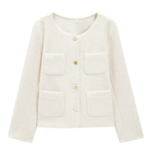 
IEF/Aiyifu [Slightly Fat] Woolen Jacket Plus Size Women 2026 Winter New Slim Short Woolen Top