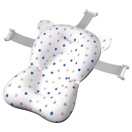 Newborn baby bath lying on the baby bath pad in a bath basin suspended bath pad artifact sponge net cushion bathture universal rack