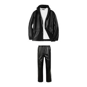 
Leather jacket and leather pants suit Spring and autumn slaughtering and breeding PU leather work clothes waterproof and oil-proof work clothes men and women labor protection work clothes