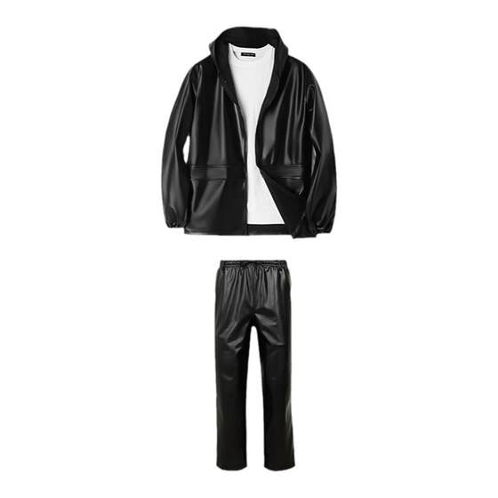 
Leather jacket and leather pants suit Spring and autumn slaughtering and breeding PU leather work clothes waterproof and oil-proof work clothes men and women labor protection work clothes