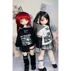 Одежда для кукол BJD 菜包猪肉铺四分五分六分熊妹兔妹兔豆豆小喵豆锦鲤娃衣套装酷