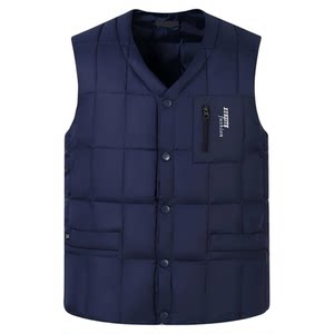 Men's down vest thickened autumn and winter middle -aged and elderly down vest, shoulder warm inner bile dad pretend to be large -size horses
