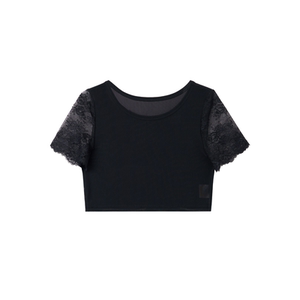 
Gong Xiaoyan [Lace Aesthetics] New Chinese Style National Style Short Sleeve Round Neck Bottoming Top 6030108