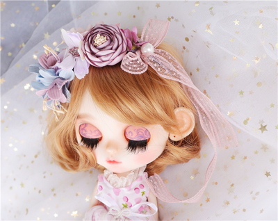 taobao agent [Mococos hand work] Blythe small cloth BJD3 points baby with flower lace double -sided hair hoop method hair accessories