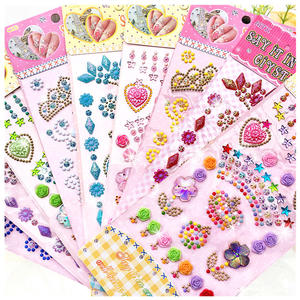 
Children's diamond stickers, makeup stage paste, free shipping, cartoon crystal gemstone mobile phone decoration handmade reward stickers
