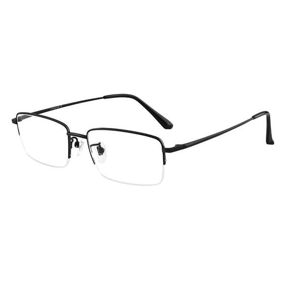 German pure titanium half-frame myopia glasses men's style can be matched with business simple anti-blue light lens ultra-light frame for women