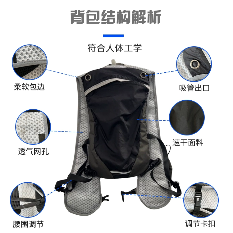 马拉松背包旗优点：柔软包边，吸管出口，透气网口，速干面料，腰围调节