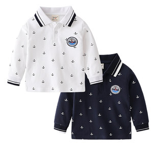 
Boys' long-sleeved POLO shirt 2026 spring and autumn new style children's baby cotton T-shirt lapel bottoming shirt trendy tops