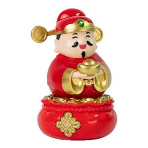 
God of Wealth Solar Shaking Head Car Ornament Car-mounted 2026 New Home Office Desktop Fortune-Raising Artifact