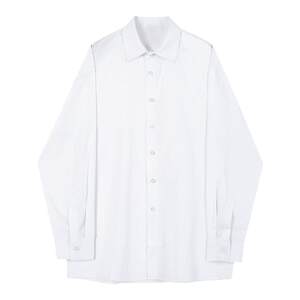 Advanced sense of handsome and handsome suit with long -sleeved shirt men's spring and autumn casual loose white shirt coat men
