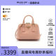 中古Prada普拉达女B级9新handbag手提包牛皮斜挎包粉色