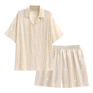 
Yuenei pajamas for women in summer ice silk shorts shorts for home clothes thin silk casual fashion high-end