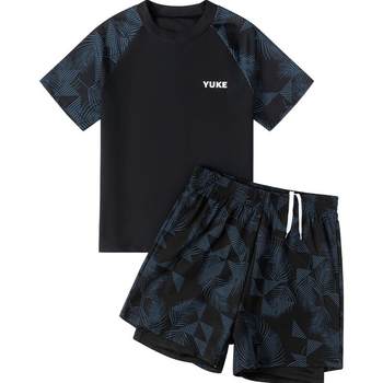 Fat boy's split training quick-drying swimsuit