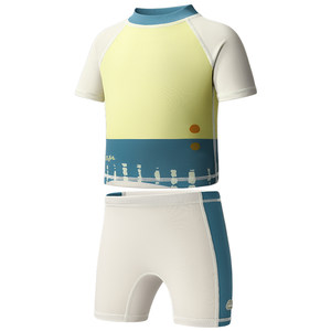 KK Tree Baby Swimsuit Boys and Girls Split Short Sleeve Swimsuit Children's Beach Sun Protection Class A Swimsuit