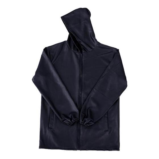 Leather men's jacket spring and autumn thin loose oil -proof waterproof and old age drying leather pants set men's cover coat
