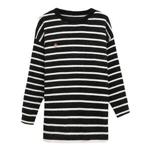 
Nuochu Maternity Clothing~Thick striped western-style belly-covering tops for spring, loose long-sleeved T-shirts, bottoming shirts for autumn and winter