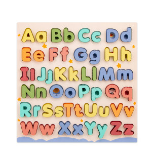 Children's orclax English letters, letters, early teaching marble Learning, cognitive puzzle with bottom diagram baby wooden toys
