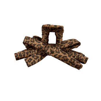 
Retro Leopard Print Bow Clip Women's Autumn and Winter 2025 New High-Quality Back Head Disk Shark Clip Hair Clip Hair Accessories