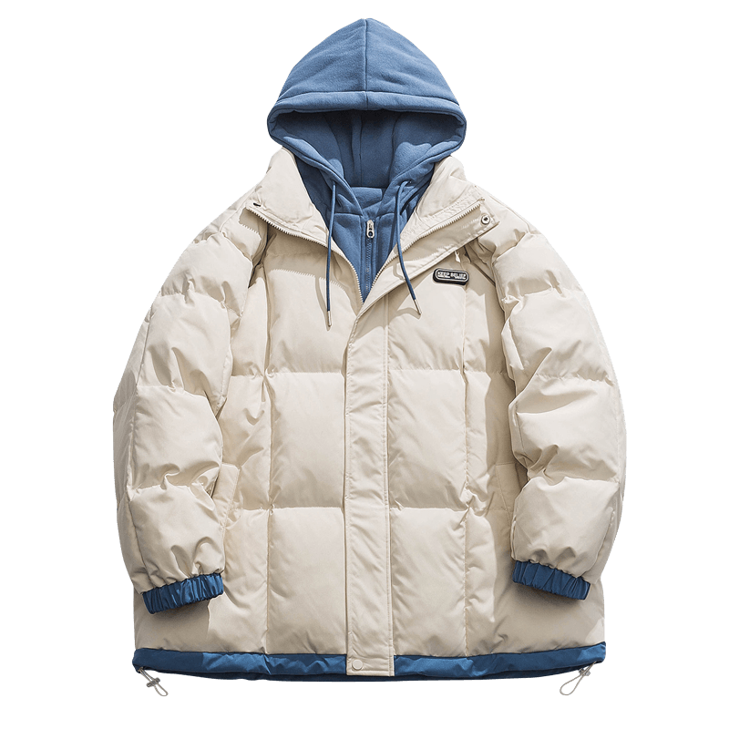 
Huili cotton jacket men winter 2024 new thickened plush fake two-piece cotton jacket couple winter jacket men