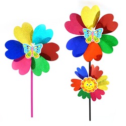 Stage Sequin Windmill Activity Colorful Windmill Outdoor Landscape Windmill Plastic Cartoon Windmill Double-layer Small Windmill