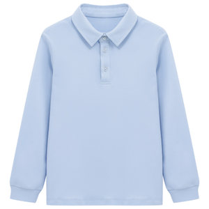 
euv children's polo shirt boys' long-sleeved t-shirt girls' bottoming shirt pure cotton lapel top school uniform white shirt