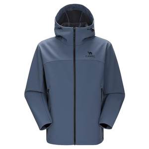 
Camel outdoor charge soft shell jacket men's 25 autumn and winter velvet hooded jacket windproof waterproof hiking suit