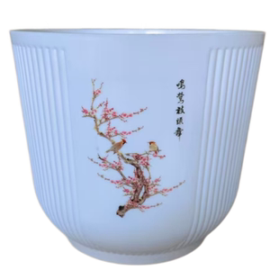 
New balcony breathable and durable resin flower pots simple Nordic style plum blossom indoor green plants and flowers large flower pots