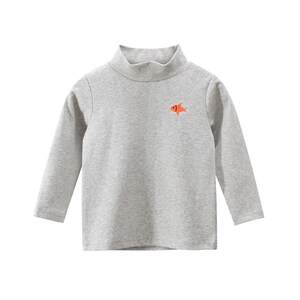 
Children's clothing warm base shirt 2025 spring clothing medium high neck boy and girl top Korean style fashionable baby long-sleeved T-shirt