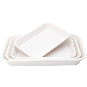 Plastic tray water cup tea plate densely rectangular tray white home kindergarten dining disk noodle disk commercial