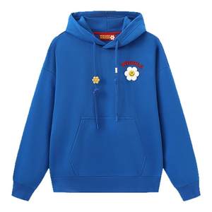 
wigglewiggle 25 autumn new smiley flower casual sports hooded loose sweatshirt same style for men and women