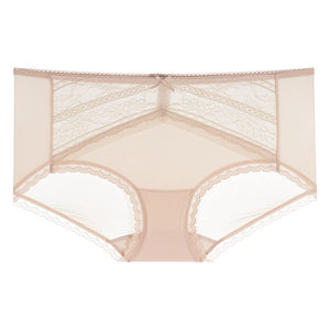 Wutong natural color underpants women's low rise flat leg pants floral yarn series matching shorts sexy lace WK23212