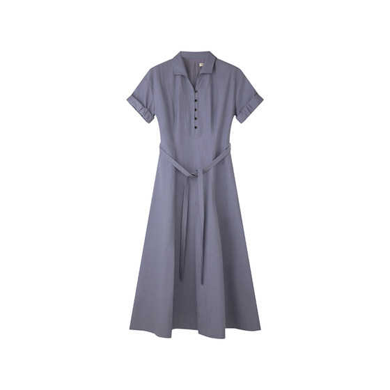 
solighter French retro swallow collar shirt dress spring 2026 new short-sleeved waist long skirt