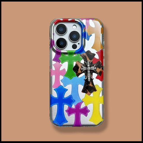 Chrome Hearts 3D Cross Stitch Bling For Girls -Pro/Plus/Max/Air – 17, 16, 15, 14, 13 iPhone Case