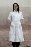 Летний белый халат, химический комбинезон для школьников, короткий рукав, подходит для студента