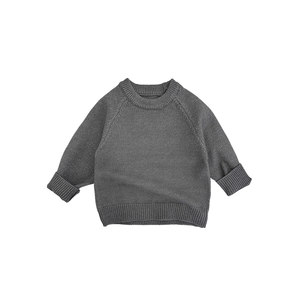 
Korean boy sweater spring outfit new fashionable baby girl solid color round neck sweater autumn baby versatile top
