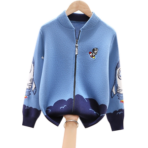 
Boys' Sweater Cardigan Spring and Autumn 2026 New Children's Knitted Jacket Autumn and Winter Medium and Large Children's Thick Jersey