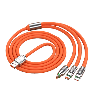 Play passenger data cable three-in-one charging cable one drag three 120W super fast charging passenger lines are suitable for Apple Huawei Type-C Android mobile phone tablet iPad universal bold fast charging cable