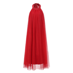 New Chinese Style Morning Gown Dress Wedding Bride Red Gauze Skirt Design Sense Hanging Neck Advanced Sense Dress Morning Shooting Clothes