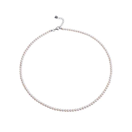 KEZ Natural Freshwater Xiaomi Bead Necklace for Women Aurora Baby Pearl Extreme S925 Silver Gift Girlfriend Collarbone Chain