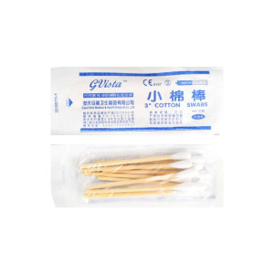 
Disposable single-head small cotton swab sterile cotton swab baby oral and nasal cavity care wooden stick ear removal small cotton swab free shipping