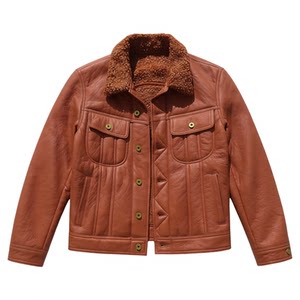 
Original ecological sheepskin integrated [sale at a loss] foreign trade export Japanese version western denim genuine leather jacket for men and women