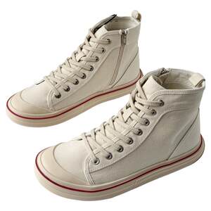 
SGIRL TWTW Fashion High Top Canvas Shoes for Women 2025 New Side Zipper Simple and Versatile Breathable Casual Shoes Trendy