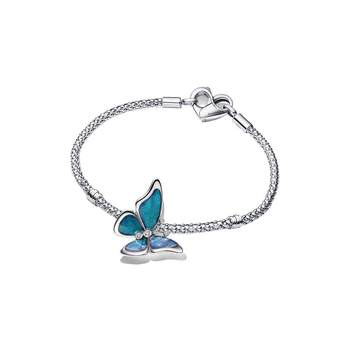 [Yellow Star Same Style] Pandora Night Pearl Morpho Butterfly Bracelet Set Blue Butterfly Exquisite Gift