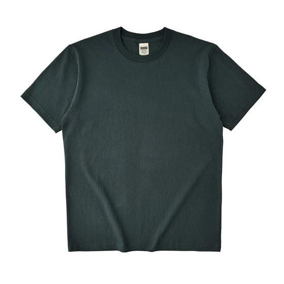 
Heavyweight seamless 250g thick cotton American cotton round neck short-sleeved T-shirt for men and women solid color opaque loose casual summer T-shirt