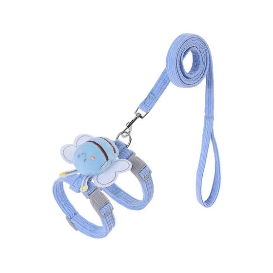 
Cat I-shaped rope traction rope anti-breakaway little bee cartoon vest type lengthened adjustable chest and back dog traction