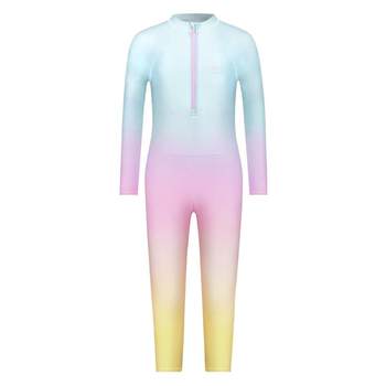 BE Van Dan sun sunscreen long -sleeved gradient children's swimsuit
