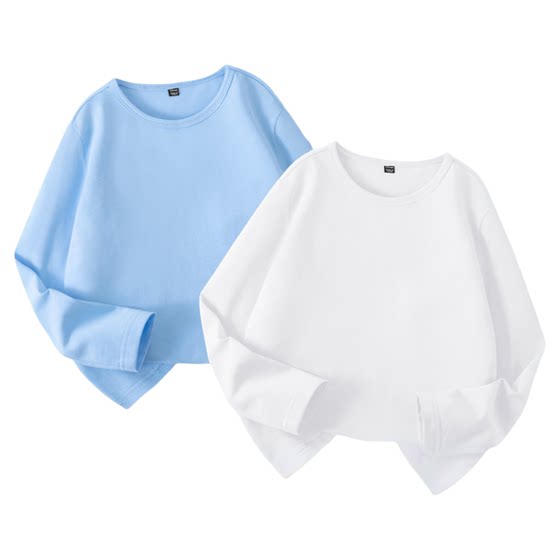 Jewish children's clothing boys' long-sleeved T-shirt spring and autumn children's spring base shirt girls' big children's white cotton autumn clothes
