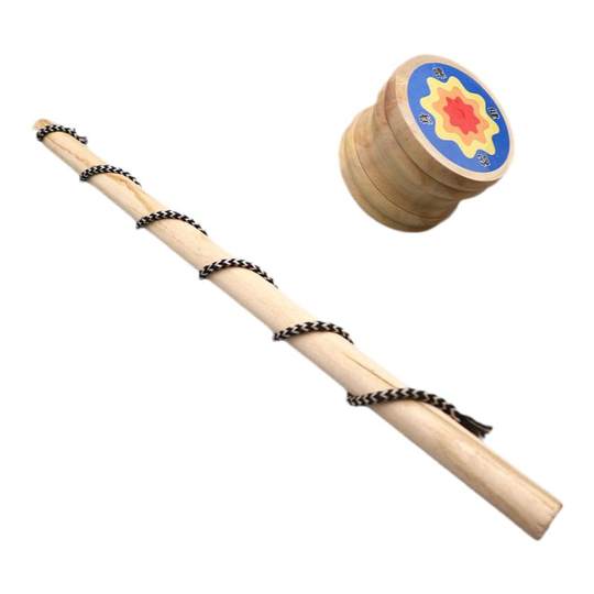 Large Wooden Whip Rope Top - Traditional Fitness Toy